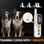 Dog Shock Collar - 3300 FT Dog Training Collar with Remote, IP67 Waterproof, 4 Training Modes Lighting, Beep, Vibration, Safe Shock, Dual Channel E-Collar with Safety Lock for All Breed (8-120LBs)