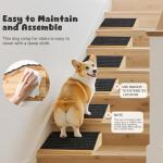 3-Pack Wooden Dog Ramp for Stairs, Anti-Slip Pet Steps for Small Dogs with Carpet Surface, Low-Angled Pet Ramps for Staircase, Steps and Stairs Assist for Injured & Aged Pets, Stairs Ramp for Dogs