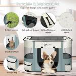 Siedihit Dog Cat Playpen, Pet Puppy Portable Playpens for Outdoor Travel Crate, Indoor After Surgery Use, Foldable Dog Kennel Tent for Rabbit or Small Animals and Tent Stakes (Grey, Small)
