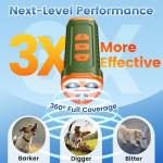 Dog Bark Deterrent Device 3X Anti Barking Device for Dogs, 5 Modes Stop Neighbors Dog Barks No More Safe for All Dogs 50FT Bark Control Indoor Outdoor with Flashlight,Rechargeable Training Device