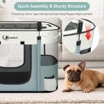 Siedihit Dog Cat Playpen, Pet Puppy Portable Playpens for Outdoor Travel Crate, Indoor After Surgery Use, Foldable Dog Kennel Tent for Rabbit or Small Animals and Tent Stakes (Grey, Small)