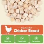 MON2SUN Freeze Dried Chicken Cat and Dog Treats, Single Ingredient Natural and Healthy Dog Snacks, High Protein Training Treats & Food Topper, 6oz