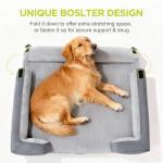Extra Large Dog Bed, Orthopedic XL Washable Memory Foam Bed for Big Dogs Waterproof Pet Couch Sofa Bolster with Removable Cover, Non-Slip Bottom, Tennis Ball Toy, 42x30