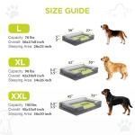 Extra Large Dog Bed, Orthopedic XL Washable Memory Foam Bed for Big Dogs Waterproof Pet Couch Sofa Bolster with Removable Cover, Non-Slip Bottom, Tennis Ball Toy, 42x30