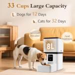 Automatic Dog Feeder with Camera WiFi: 33 Cups 5G App Control Easy Setup Cat Food Dispenser - HD 1080P Video Recording Timed Pet Feeder for Cat Dog Small-Pet