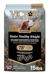 VICTOR Super Premium Dog Food – Purpose – Senior Healthy Weight Management – Dry Dog Food for Adult Dogs – Gluten Free with Glucosamine and Chondroitin, for Hip and Joint Health, 15lbs