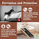 Chuiendi Dog Ramp for Bed, Couch, Car, Folding Pet Ramps 44.48" Long Adjustable 15"-22" Wooden Stairs with Anti-Slip Rubber Mat & Safety Side Rails for Small & Medium Old Dogs & Cats, up to 200 lbs