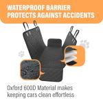 Active Pets Black Standard Dog Car Hammock Back Seat Cover, Waterproof Backseat Cover Protector for Truck Bench Rear of Sedans or SUVs, Essential Pet Supplies Vacuum or Wipe Clean, Machine Washable