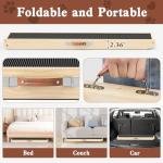 Chuiendi Dog Ramp for Bed, Couch, Car, Folding Pet Ramps 44.48" Long Adjustable 15"-22" Wooden Stairs with Anti-Slip Rubber Mat & Safety Side Rails for Small & Medium Old Dogs & Cats, up to 200 lbs