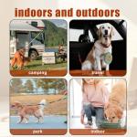 Collapsible Dog Bowls, 2-in-1 Silicone Pet Food and Water Bowl with Carabiner, Portable Double Compartment Dish for Travel, Camping, Hiking Puppy Essentials (Green)