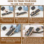 Dog Ramp for Couch, Bed, Wooden Long Pet Stairs for Small & Large Old Dogs & Cats, Hold up to 100lb, Adjustable Height from 11.41" to 20.47", Portable Doggie Steps Weight 11 lbs (39.37" L)