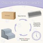 LEXTRO Dog Stairs for Small Dogs, 2-Steps Dog Ramp for Couch, Pet Stairs with Highly Supportive Foam and Non-Slip Bottom, Pet Steps for Cat & Doggie (High 11.8 Inch)