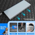 Dog Car Seat Cover for Back Seat with Hard Bottom,Waterproof Back Seat Extender for Dogs,Dog Hammock Dogs Bed for Cars, SUVs,Pet Seat Cover for Back Seat Holds 400lbs with Mesh Window & Pocket