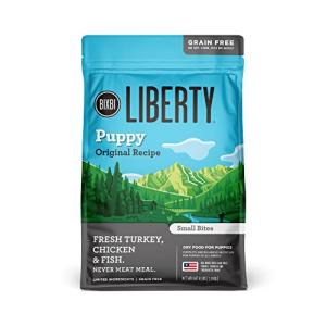 BIXBI Liberty Grain Free Dry Dog Food, Original Recipe Puppy, 4 lbs - Fresh Meat, No Meat Meal, No Fillers for Easy Digestion - USA Made