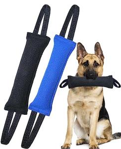 Clysoru Dog Tug Toy Double Pack Tough Jute Bite Pillow Training Equipment Puppy to Large Dogs Interactive