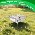 Makerfire Elevated Dog Bed, Raised Dog Sofa Bed for Small Dogs, Detachable Cooling Indoor/Outdoor Pet Cot with Non-Slip Feet, Polyester Cotton (19.5 “L x 19.5 ”W x 11.6 "H)