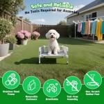 Makerfire Elevated Dog Bed, Raised Dog Sofa Bed for Small Dogs, Detachable Cooling Indoor/Outdoor Pet Cot with Non-Slip Feet, Polyester Cotton (19.5 “L x 19.5 ”W x 11.6 "H)