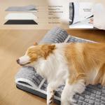 Jolifield Orthopedic Dog Bed Large Sized Dog with Pillow 36''X24'', Waterproof Soft Comfortable Egg Crate Foam Pet Crate Beds Mat with Removable Washable Cover and Non-Slip Bottom, Grey