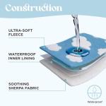 LE SURE Waterproof Puppy Blanket for Small Dogs - Washable Double Sided Dog Blankets with Warm Jacquard Shag and Soft Sherpa Fleece, Pet Cat Blanket for Couch Protection, 3D Textured Cloud, Blue