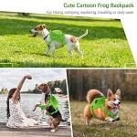 IDOMIK Dog Backpack Harness, No-Pull Dog Backpack with D-Ring for Small Medium Dogs, Cute Self Carrier Backpack for Dogs to Wear, Adjustable Dog Harness Backpack for Traveling Camping Hiking, Frog, S