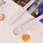 Bobotails Lavender Lace Women Belt – Matching Dog Harness and Leash Set Style,Adjustable Fashion Belt for Pet Moms, Casual & Dress Outfits (Fit Pant 24-29in, Solid)