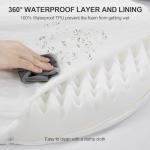 3.7 inch Thickened Orthopedic Dog Beds for Extra Large Dogs, Supportive Dog Sofa Bed with 28D Egg-Crate Foam, Removable Washable Cover, Waterproof Lining, Half-Round Design for Puppy,Senior,Sick