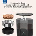PAPIFEED Automatic Cat Feeder 3.5L/15 Cup 2.4G Bluetooth Pet Feeder for Dog Work with Alexa & Echo Timed Cat Food Dispenser for Remote Feeding with Stainless Steel Bowl up to 10 Meals Per Day with APP