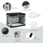 ZOMISIA 42 Inch Collapsible Dog Crate for Extra Large Dogs - XL Dog Travel Crate Portable with Breathable Mesh Windows, Soft Sided Dog Kennel Foldable for Indoor and Outdoor, Grey