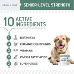 Chew + Heal Labs Glucosamine for Dogs Hip and Joint Supplement - 60 Senior Dogs Mobility Soft Chews - Made with Glucosamine, MSM, Chondroitin, Green Lipped Mussels and More - Made in The USA