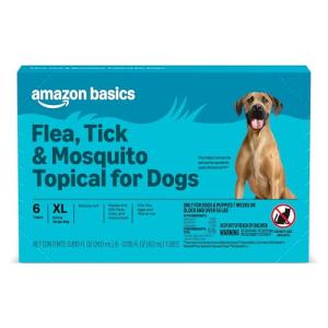 Amazon Basics Preventative Flea, Tick & Mosquito Topical Treatment for X-Large Dogs (Over 55 pounds), 6 Count, Packaging May Vary