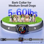 Bark Collar for Small Medium Dogs, Dog Bark Collar with Beep Vibration, IP67 Waterproof Rechargeable Barking Collar with 7 Adjustable Sensitivity (Classic Black)