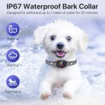 Bark Collar for Small Medium Dogs, Dog Bark Collar with Beep Vibration, IP67 Waterproof Rechargeable Barking Collar with 7 Adjustable Sensitivity (Classic Black)