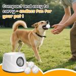 PUPIHOM Automatic Ball Launcher, Interactive Fetch Toy for Small Medium Dogs, Adjustable 20-40ft Rechargeable Tennis Thrower for Indoor Outdoor Fun, Physical Exercise and Brain Training(Grey)