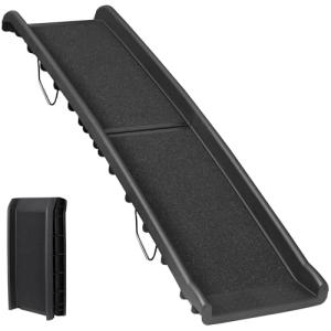 ZENY Portable Folding Dog Ramps for SUV, Truck, Car Ramp Stairs Step Ladder for Pet, Non-Slip Pet Ramp with Raised Siderails