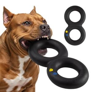 Goughnuts — Dog Toys for Aggressive Chewers | Virtually Indestructible Pull Toy for Large Breeds Such as Pit Bulls and German Shepherds | Heavy Duty Tug Dog Toy | Large | Black