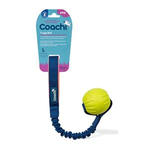 Coachi Tuggi Ball - Interactive Dog Toy for Tug of War & Play. Strong & Comfortable, Stretchy Bungee Handle, Reward Training, Interrupting Biting & Chewing. Ideal for Agility and Suitable for Puppies