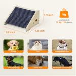 4 Pack Wooden Dog Ramp for Stairs Suits for Small Medium Large Dogs Cats, Pet Steps for Staircase Ramp for Dogs Cats, Need Installation(Gray, S: 11.8 * 9.8 * 5.9 inches)