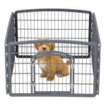 IRIS USA 24" Exercise 4-Panel Pet Playpen with Door, Dog Playpen, Puppy Playpen, Small and Medium Dogs, Keep Pets Secure, Easy Assemble, Rust-Free, Heavy-Duty Molded Plastic, Customizable, Gray