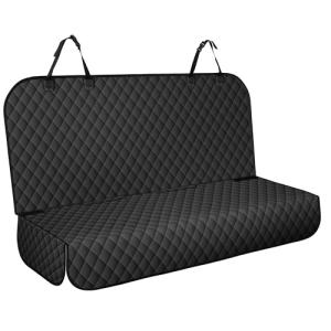 NECKORY Backseat Cover for Dogs, Waterproof and Non-Slip Pet Bench Seat Covers, Car Seat Protector for Back Seat, Universal Size Rear Car Seat Cover Fits Cars, Trucks and SUVs, L-Black