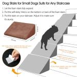 40D Density Foam Dog Ramp for Stairs Suits for Small Dogs Cats, Pet Steps Stairs for Staircase Stairs with Anti-Slip Bottom and Self-Sticky Pads to Fix(6Pack, Reddish Brown)