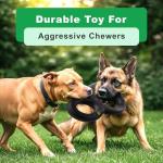 Goughnuts — Dog Toys for Aggressive Chewers | Virtually Indestructible Pull Toy for Large Breeds Such as Pit Bulls and German Shepherds | Heavy Duty Tug Dog Toy | Large | Black