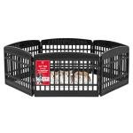 IRIS USA 24" 6-Panel Puppy Playpen, 61 x 61 x 24, Puppy Fence, Dog Playpen, Dog Play Pen Indoors, Pet Fence, Puppies/Small Dogs, Black