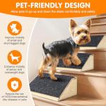 VavoPaw Dog Ramp for Stairs, Non-Slip Dog Stairs, Sturdy Wooden Pet Steps for Small Dogs and Cats Fits Staircase Indoor, Assist for Injured and Older Pets(2 Pack/M, Light Wood)