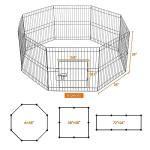 Yaheetech 24" High 8 Panel Foldable Metal Dog Exercise Pen Pet Playpen Dog Fence Outdoor & Indoor Use for Small Animals with Door Black