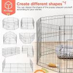 Yaheetech 24" High 8 Panel Foldable Metal Dog Exercise Pen Pet Playpen Dog Fence Outdoor & Indoor Use for Small Animals with Door Black