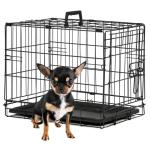 BestPet | Dog Crate | 18" | Black | Foldable Metal Kennel with Single Doors, Secure Slide-Bolt Latches, Leakproof Tray | Portable Dog Cage for Small Breeds | for Travel, Indoor & Outdoor Use