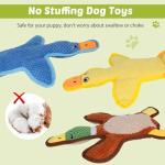 Eneston Dog Toys 3-Pack Cute Duck Shapes Puppy Toys No-Stuffing Squeaky and Crinkle Interactive Dog Chew Toy for Small to Large Breeds