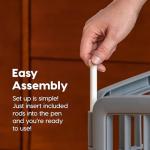 IRIS USA 24" Exercise 4-Panel Pet Playpen with Door, Dog Playpen, Puppy Playpen, Small and Medium Dogs, Keep Pets Secure, Easy Assemble, Rust-Free, Heavy-Duty Molded Plastic, Customizable, Gray