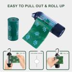 Tubasion 3-in-1 Dog Poop Bag Holder with Flashlight 7-Color, USB-C Rechargeable doggie bag holder for leash, IPX6 Waterproof Anti-Slip Clip Pet Waste Bag Dispenser for Walking (1 Dispenser, 30 Bags)