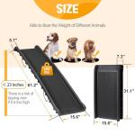 ZENY Portable Folding Dog Ramps for SUV, Truck, Car Ramp Stairs Step Ladder for Pet, Non-Slip Pet Ramp with Raised Siderails